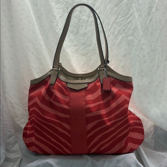 Coach Red & Tan Handbag